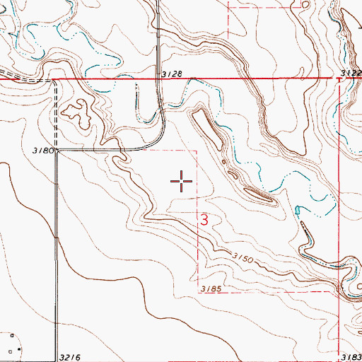 Topographic Map of 36N07E03BDAD01 Well, MT