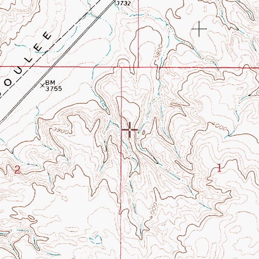 Topographic Map of 36N02E01BCBA01 Well, MT