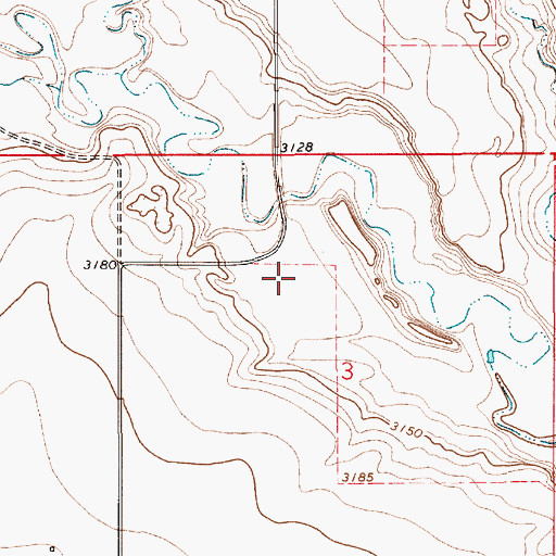Topographic Map of 36N07E03BDAB01 Well, MT