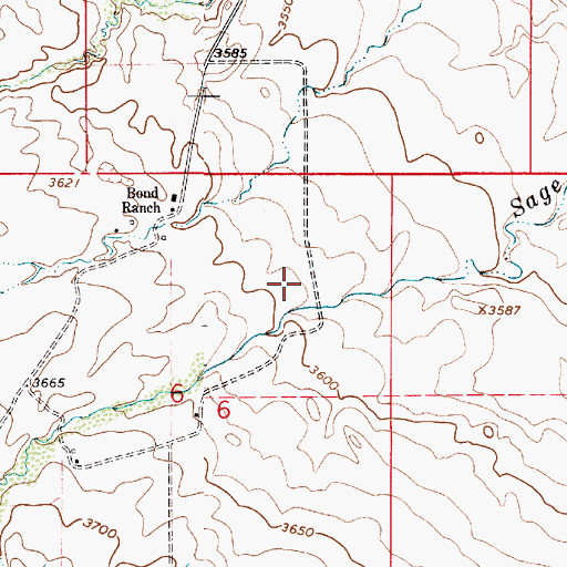 Topographic Map of 36N06E06AACC01 Well, MT