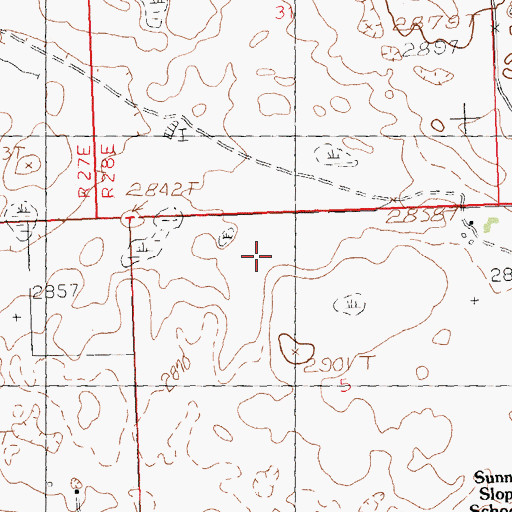 Topographic Map of 36N28E05ABA_01 Well, MT