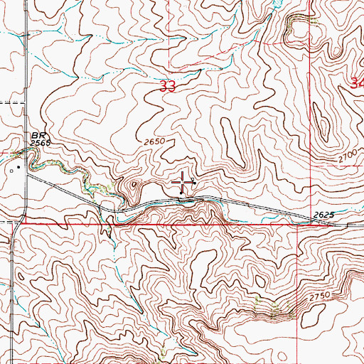 Topographic Map of 37N49E33DCBD01 Well, MT
