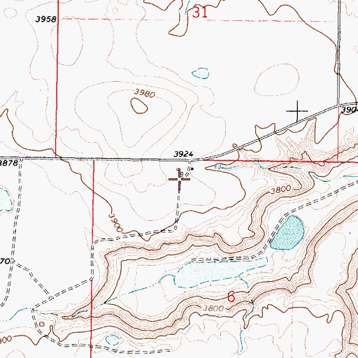 Topographic Map of 36N03W06BA__01 Well, MT