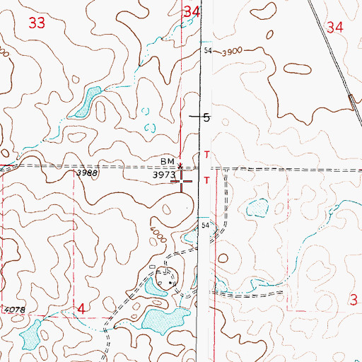 Topographic Map of 36N04W04AA__01 Well, MT