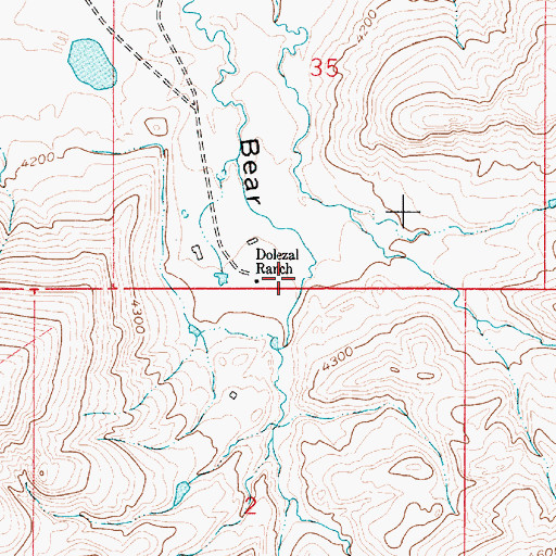 Topographic Map of 37N04E35CDDD01 Well, MT