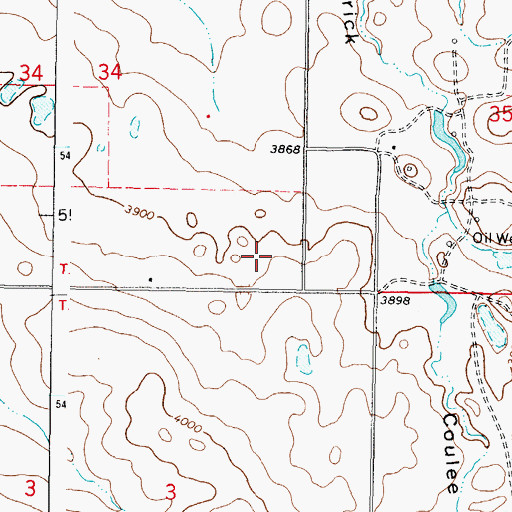 Topographic Map of 37N05W34DD__01 Well, MT