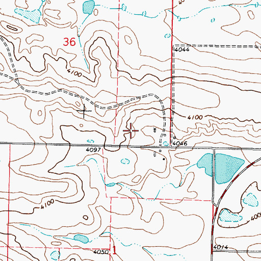 Topographic Map of 37N06W36DD__01 Well, MT