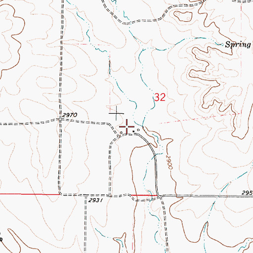 Topographic Map of 37N43E32CACA01 Well, MT