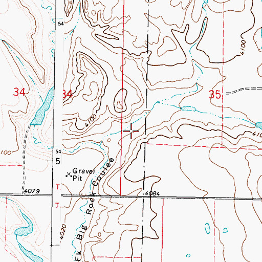 Topographic Map of 37N06W35CB__01 Well, MT
