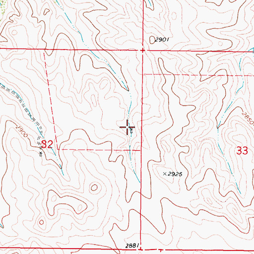 Topographic Map of 37N44E32ADDA01 Well, MT