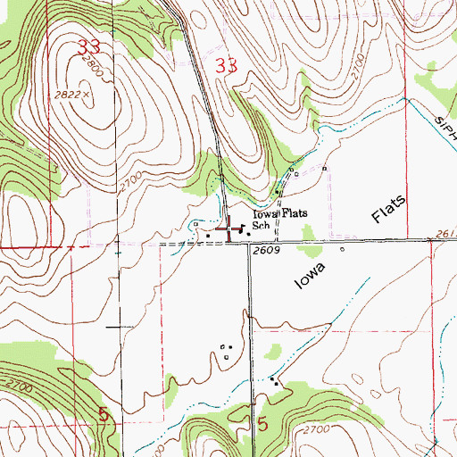 Topographic Map of 37N27W33DCCC01 Well, MT
