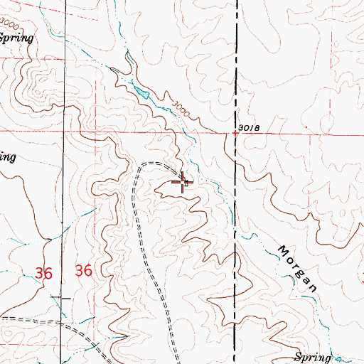 Topographic Map of 37N42E36AACA01 Well, MT