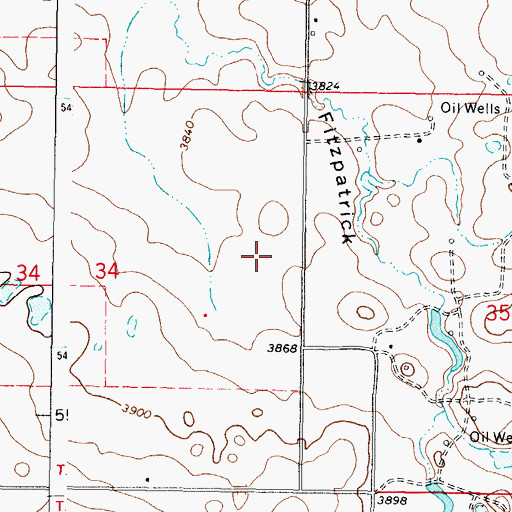 Topographic Map of 37N05W34AD__01 Well, MT