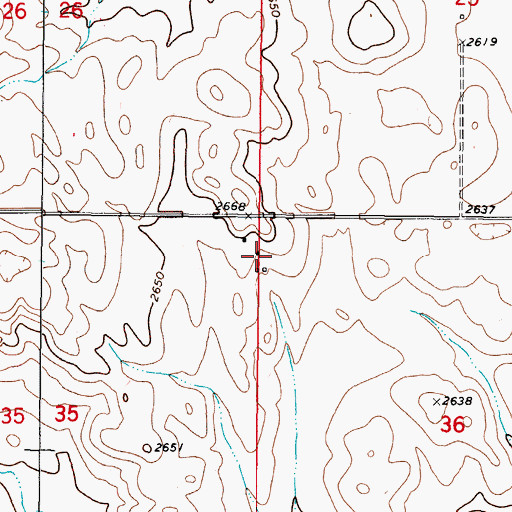 Topographic Map of 37N45E36BBBC01 Well, MT