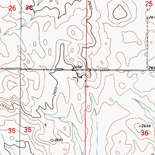 Topographic Map of 37N45E35AAAD01 Well, MT