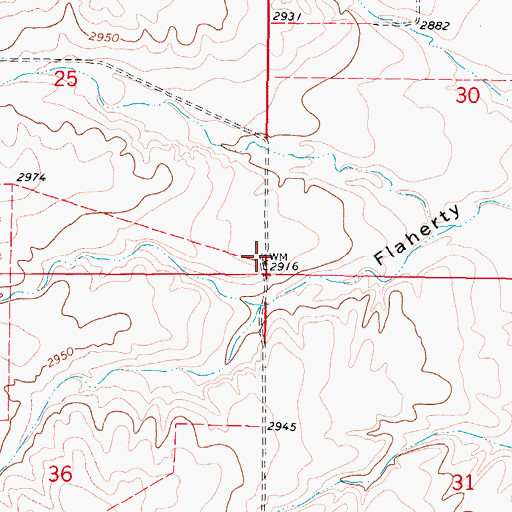 Topographic Map of 37N43E25DDDD01 Well, MT
