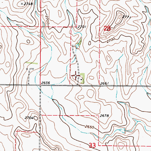 Topographic Map of 37N45E28CDCA01 Well, MT