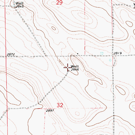 Topographic Map of 37N13E32ABBD01 Well, MT