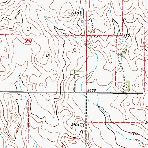 Topographic Map of 37N45E29DDAC01 Well, MT