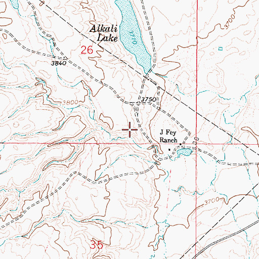 Topographic Map of 37N02E26DCDD01 Spring, MT