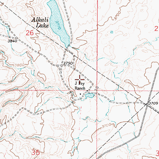 Topographic Map of 37N02E26DDDB01 Well, MT