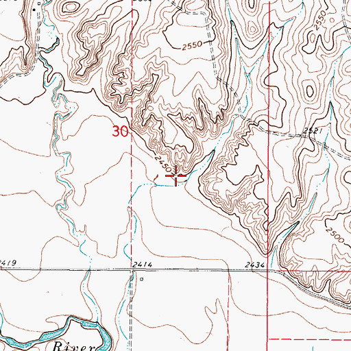 Topographic Map of 37N47E30DBDB01 Well, MT