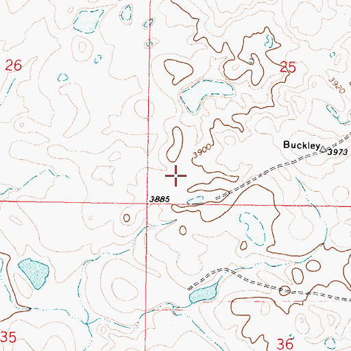 Topographic Map of 37N04W25CC__01 Well, MT
