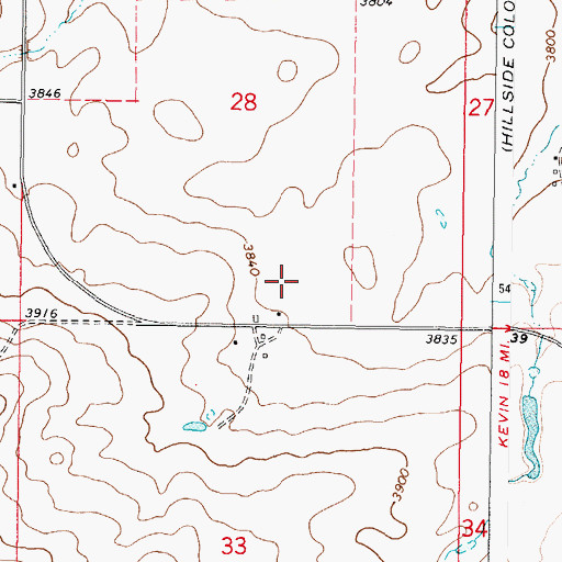 Topographic Map of 37N04W28DC__01 Well, MT