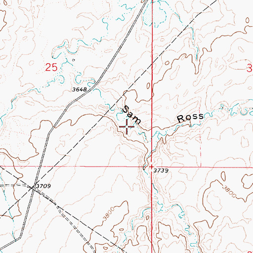 Topographic Map of 37N02E25DDAB01 Well, MT