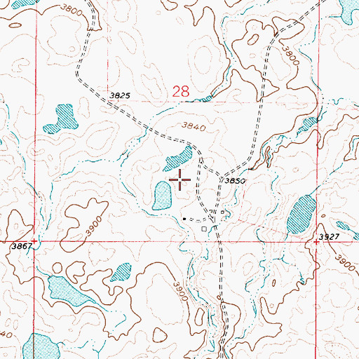 Topographic Map of 37N03E28DCCC01 Well, MT