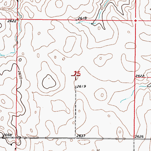 Topographic Map of 37N45E25ACCC01 Well, MT