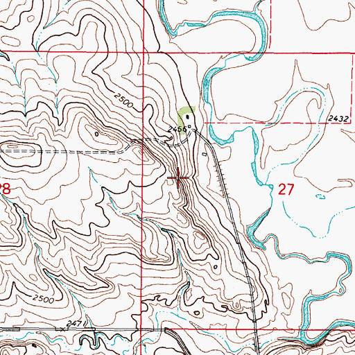 Topographic Map of 37N46E27BCDC01 Spring, MT