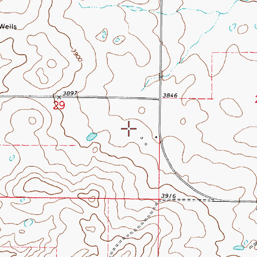 Topographic Map of 37N04W29DA__01 Well, MT
