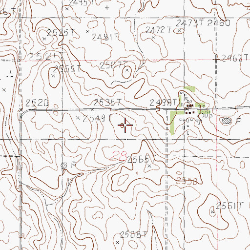 Topographic Map of 37N55E28ADAB01 Well, MT