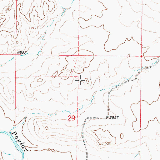 Topographic Map of 37N42E29ABCC01 Well, MT