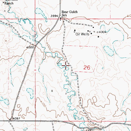 Topographic Map of 37N04E26BDCC01 Well, MT