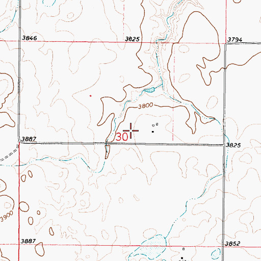 Topographic Map of 37N03W30ACC_01 Well, MT