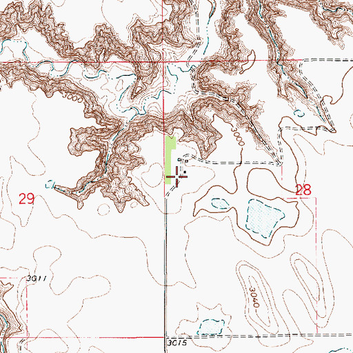 Topographic Map of 37N09E28BCCA01 Well, MT