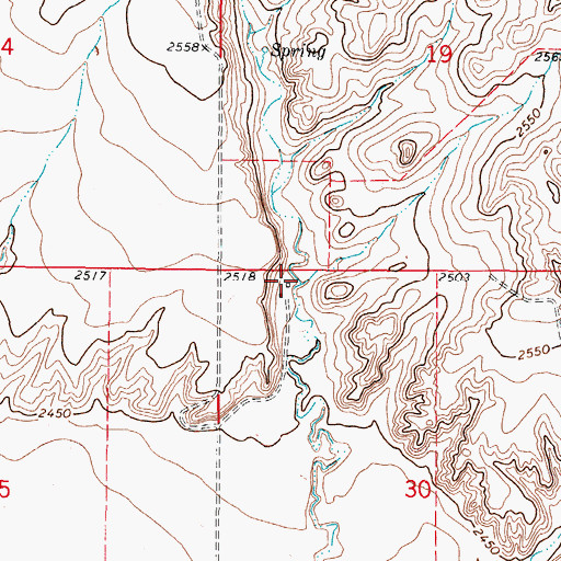 Topographic Map of 37N47E30BBAB01 Well, MT