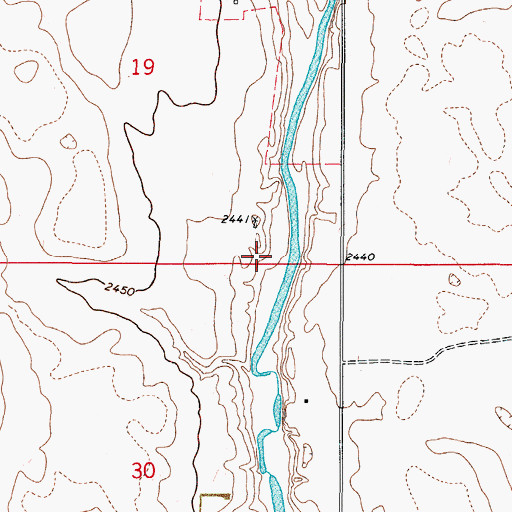Topographic Map of 37N48E19DDCC01 Well, MT