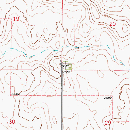 Topographic Map of 37N49E20CCCC01 Well, MT