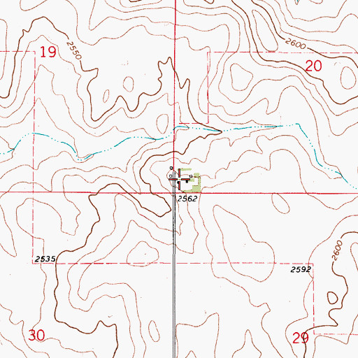 Topographic Map of 37N49E20CCCC02 Well, MT