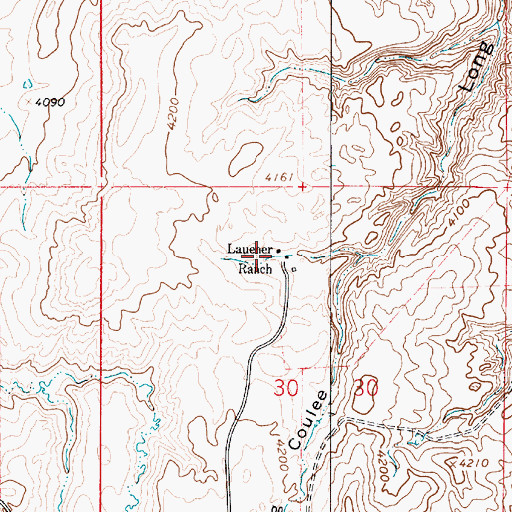Topographic Map of 37N05E30BAD01_ Well, MT