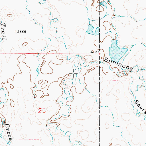 Topographic Map of 37N03E25AACA01 Well, MT