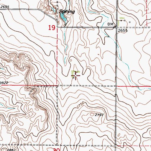 Topographic Map of 37N45E19DCDB01 Well, MT