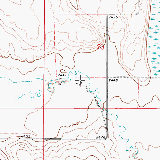 Topographic Map of 37N48E23CDBB01 Well, MT