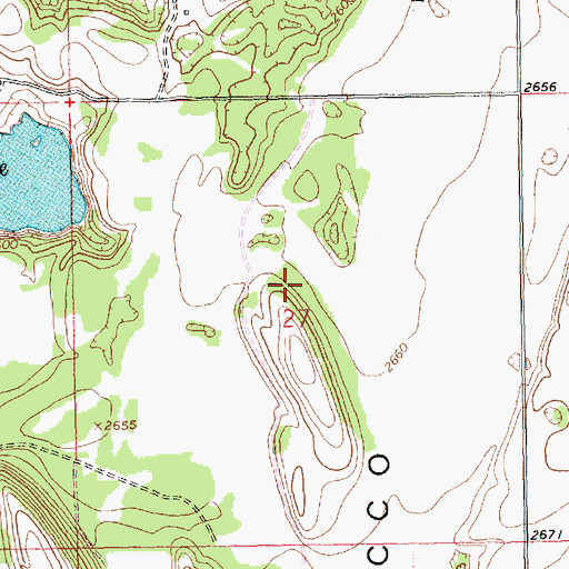 Topographic Map of 37N27W27ACCB01 Well, MT
