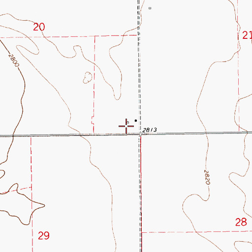 Topographic Map of 37N14E20DDDD01 Well, MT