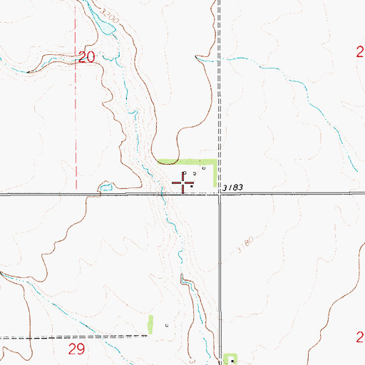 Topographic Map of 37N08E20DDDC01 Well, MT