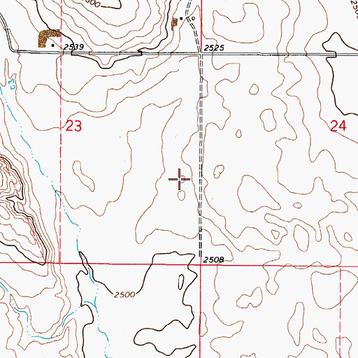 Topographic Map of 37N47E23DADB01 Well, MT